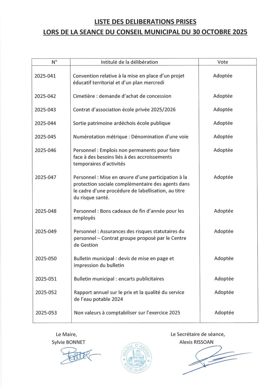 LISTE DELIBERATIONS DU 30 10 2025.jpg