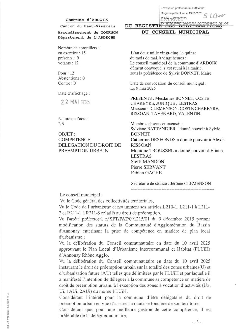 Délibération compétence délégation du droit de préemption urbain jpeg.jpg