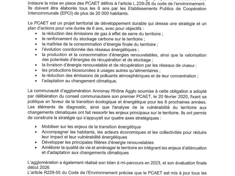 Révision du Plan Climat Air Energie Territorial d’Annonay  Rhône Agglo