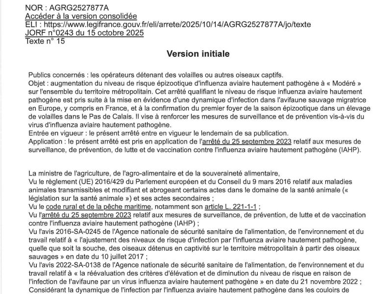 Influenza aviaire